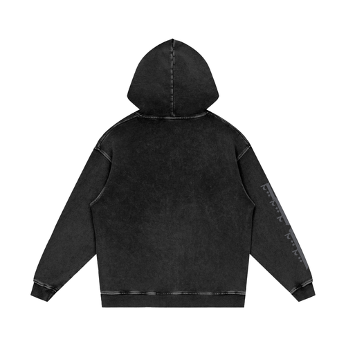 Snow Washed Loose Cotton Hoodie